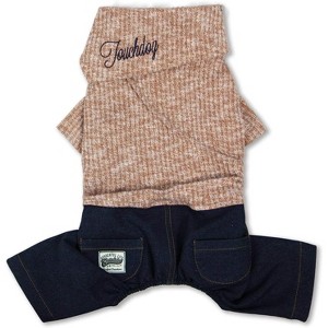 Touchdog  Vogue Neck-Wrap Sweater and Denim Pant Outfit - 1 of 1