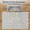 Floral Area Rug, Vintage Boho Living Room Carpet, Washable Non-Slip Stain Resistant Easy Clean Soft Rug for Bedroom Dining Room - 4 of 4