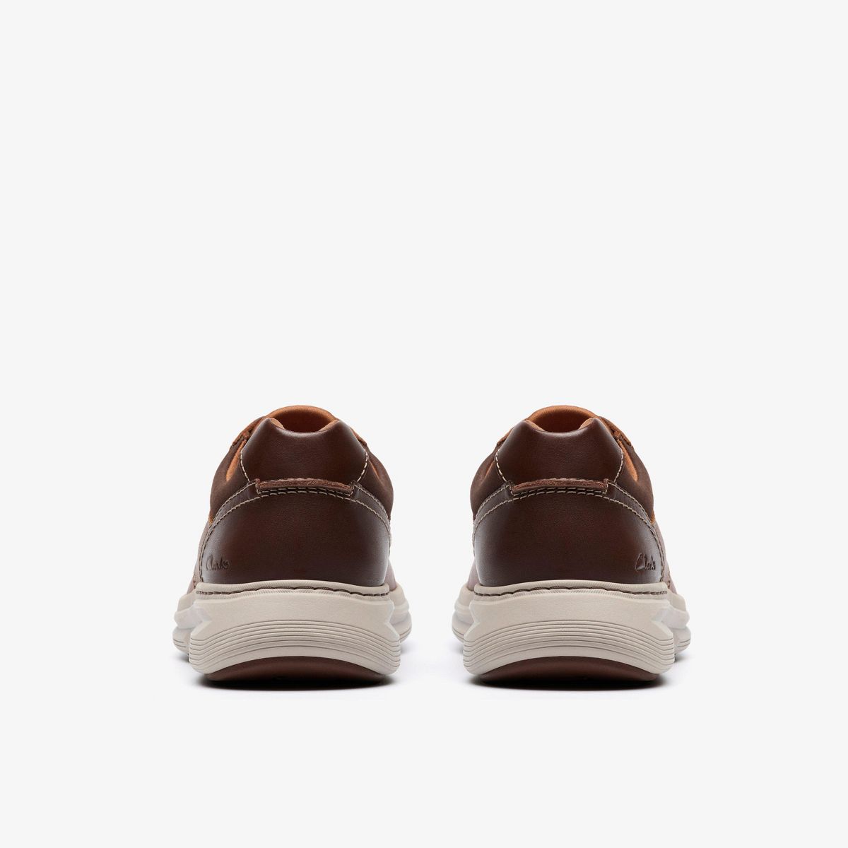 Clarks Mens Craftwell Moc Dark Tan Lea Shoes - thumbnail 5