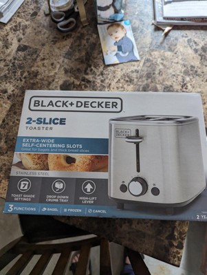 Black+decker 2 Slice Extra Wide Self Centering Toaster In Silver : Target