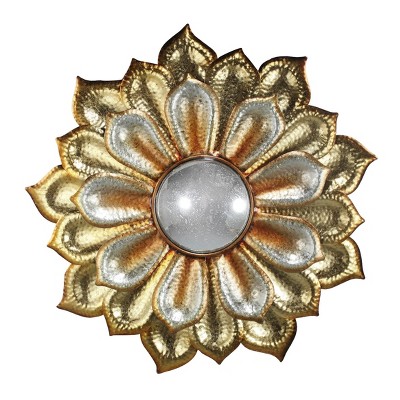 Flower with Acrylic Mirror Sculptures Gold/Silver - A&B Home