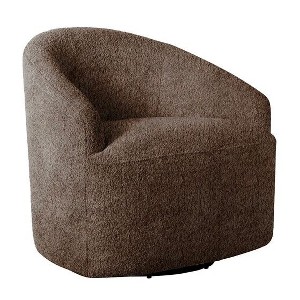 NicBex Polyester Barrel Swivel Accent Chair,Upholstered Swivel Living Room Chairs with Mid-Height Curved Back,Accent Chairs for Living Room - 1 of 4