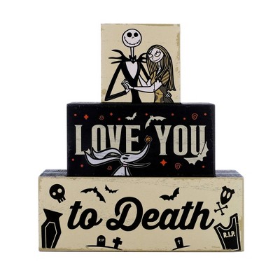 Nightmare Before Christmas Love You to Death Tabletop Sign Decor Halloween Decoration