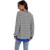 ATHLECHIC Women's Split Hem Striped Color Block Crew Neck Casual Oversized Sweatshirt Shirt Tops - 4 of 4