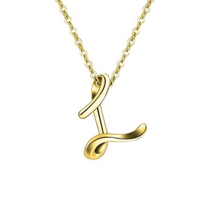 Elegant personalized touch: Stylish 14K Gold plated initial necklace. Adds sophistication and meaning to your look. - 1 of 2