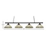Toltec Lighting Oxford 4 - Light Island Pendant Light in  Matte Black with 15" Honey & Brown Mission Art Glass Shade - 2 of 2