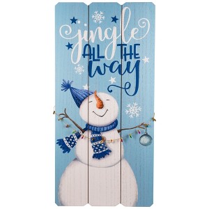 Northlight Jingle All The Way Wooden Christmas Wall Sign - 23.5" - Blue and White - 1 of 4