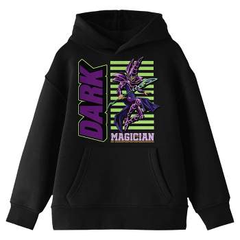 Yu-Gi-Oh Dark Magician Puff Print Long Sleeve Black Youth Hooded Sweatshirt