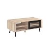Kings Brand Furniture Nathan Mid Century Modern Coffee Table with Storage, Open & Closed Shelves for Living Room, Office, Dining – Oak/Black - 2 of 4
