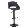 LumiSource Set of 2 Fabrico Adjustable Barstools Black Metal/Charcoal Fabric - 2 of 4