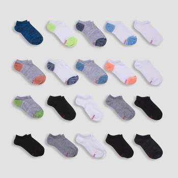Hanes Boys' 20pk Super No Show Socks - Colors May Vary