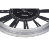 Cesicia 20" Round Wall Clock, Silver + Black, Home Decor - 3 of 4
