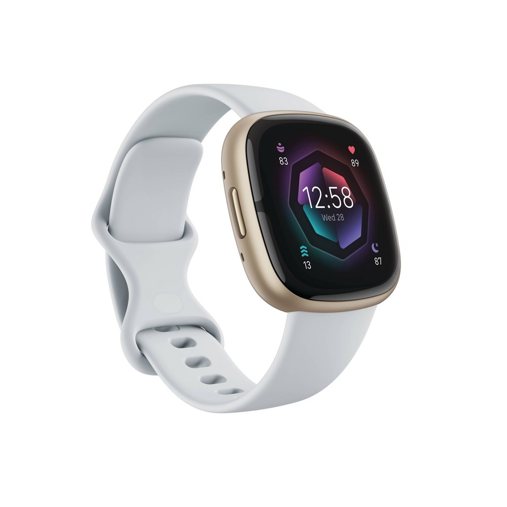 UPC 810073611436 product image for Fitbit Sense 2 Smartwatch - Soft Gold Aluminum with Blue Mist Band | upcitemdb.com