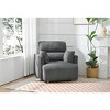 ModernLuxe Upholstered Chaise Lounge with Storage Ottoman, Wide Accent Chair Armchair Lazy Single Sofa Reading Couch Chair, Gray/Beige - 2 of 4