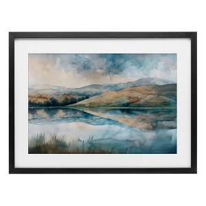 Stupell Industries Lake Reflecting Rolling Hills Framed Print Under Glass - 1 of 4