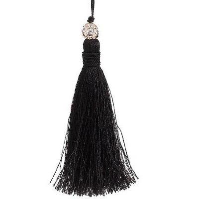 Allstate 4.5" Jeweled Tassel Christmas Ornament - Black