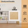 TV Stand with Straw Rattan Sliding Door, TV Cabinet for 65 Inch TV, Multi-Functional TV Console Table, for Living Room Bedroom - 4 of 4