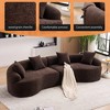 110'' Chenille Compression Curved Modular Sectional Sofa with High-Density Sponge and 4 Accent Pillows - 3 of 4