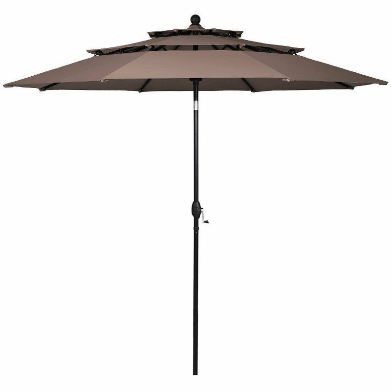 10' x 10' Double Vented 3-Tier Patio Market Table Umbrella - Wellfor, 1 of 11