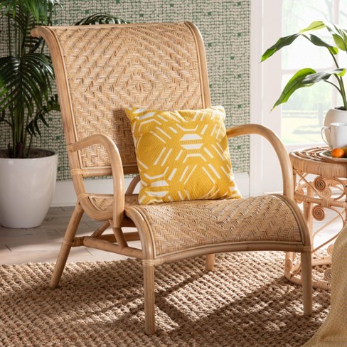 bali & pari Madura Rattan Lounge Chair: Handcrafted, Bohemian Design, No Assembly Required - image 1 of 4