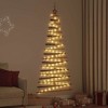 vidaXL Christmas Tree with 100 LEDs Natural 70.9" Solid Ash wood - 2 of 4