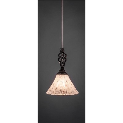 Toltec Lighting Elegante 1 - Light Pendant in  Dark Granite with 7" Italian Ice Shade