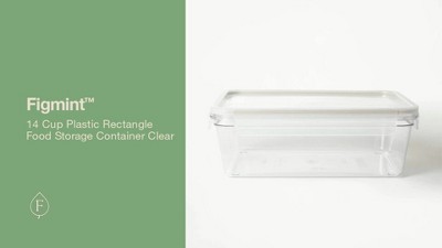 14 Cup Tritan Plastic Rectangle Food Storage Container Clear - Figmint:  Stackable, Freezer & Microwave Safe : Target