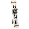 Elegant Designs Seasonal Wooden Home Porch Sign with 4 Interchangeable Floral Wreaths Chalk White : MDF Farmhouse Decor, Vertical Display - 3 of 4