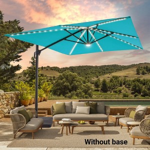 Sonkuki 11.5×9FT Offset Outdoor Solar LED Patio Aluminum Cantilever Umbrella with Infinite Canopy Angle Adjustment - 1 of 4