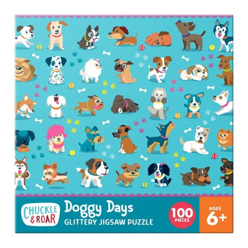 Chuckle & Roar Roar-Doggy Days Glitter Puzzle 100pc : Target