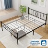 Full-Size 35.56 cm Metal Bed Frame with Iron Headboard, Storage, No Box Spring, Black - 2 of 4