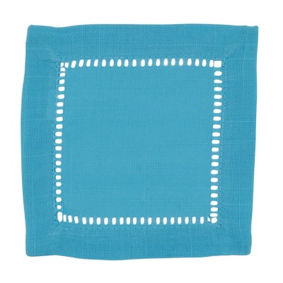 Saro Lifestyle Cocktail Napkin With Hemstitch Border Design (Set of 12)