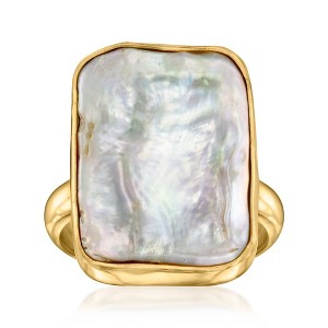 Ross-Simons 14x18mm Cultured Pearl Ring in 18kt Gold Over Sterling - 1 of 4