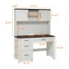 67" H Executive Desk with Hutch, 4 Drawers and LED Light, Computer Desk with Charging Station - 2 of 4