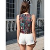 Clearlove Women's Floral Print V Neck Vest Tie Front Sleeveless Vintage Boho Vests Tops - 4 of 4