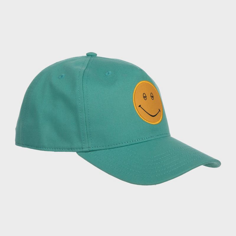 Men&#39;s Dazed and Confused Smiley Face Printed Cotton Baseball Hat - Teal Green, 2 of 5