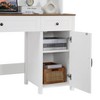 CAVINAS Rustic Farmhouse Office Desk with Charging Station,Wooden Computer Desk with Drawers,File Cabinet and Storage for Home Office,White - 4 of 4