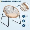 Jojoka 3 Piece Rattan Wicker Bistro Set,Modern Patio Furniture Set with 2 Rattan Chairs and Side Table for Outdoor,Brown - 3 of 4