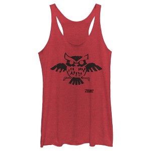 Women's Nintendo Legend of Zelda Link's Awakening Owl Hieroglyphic Racerback Tank Top - 1 of 3