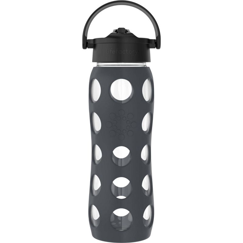Lifefactory 22oz Glass Hydration Bottle with Straw Cap Carbon, 1 of 4