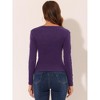 INSPIRE CHIC Women's Deep V Neck Cross Wrap Long Sleeve Ruched Top - 3 of 4