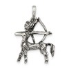 Black Bow Jewelry Sterling Silver Sagittarius the Archer Zodiac 3D Antiqued Pendant - 4 of 4