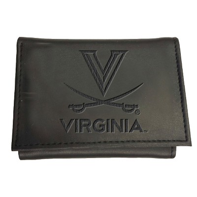 Evergreen NCAA Virginia Cavaliers Black Leather Trifold Wallet Officially Licensed with Gift Box