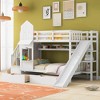 NicBex Full Over Full/Twin over Twin Bunk Bed with 2 Drawers 3 Shelves,Castle Style Loft Bed with Slide for Bedroom,Pink/White/Gray/Blue - 2 of 4