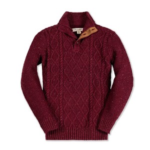 Hope & Henry Boys'  Long Sleeve Mock Neck Cable Sweater with Flecks, Infant - 1 of 4