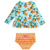 RuffleButts Girls UPF50+ Sun Protected Scallop Hem Long Sleeve Rash Guard Bikini - 2 of 4