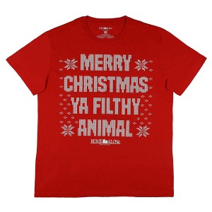 Seven Times Six Home Alone Shirt Men's Merry Christmas Ya Filthy Animal Short Sleeve Top Red - 1 of 4