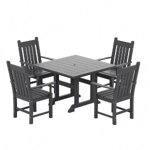 WestinTrends 5 Piece Outdoor Patio Dining Set Outdoor Square Table and Armchair Set - 1 of 2