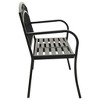 vidaXL Outdoor Patio Bench Garden Park Steel Bench for Outdoor Backyard Steel - Black With Table - 4 of 4