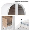 KIGFTSOD Tall Arched Kitchen Pantry Cabinet w/Door Shelves, Farmhouse Storage w/Open & Adjustable Shelves, Hidden Drawer & Glass Door, Cupboard - 3 of 4